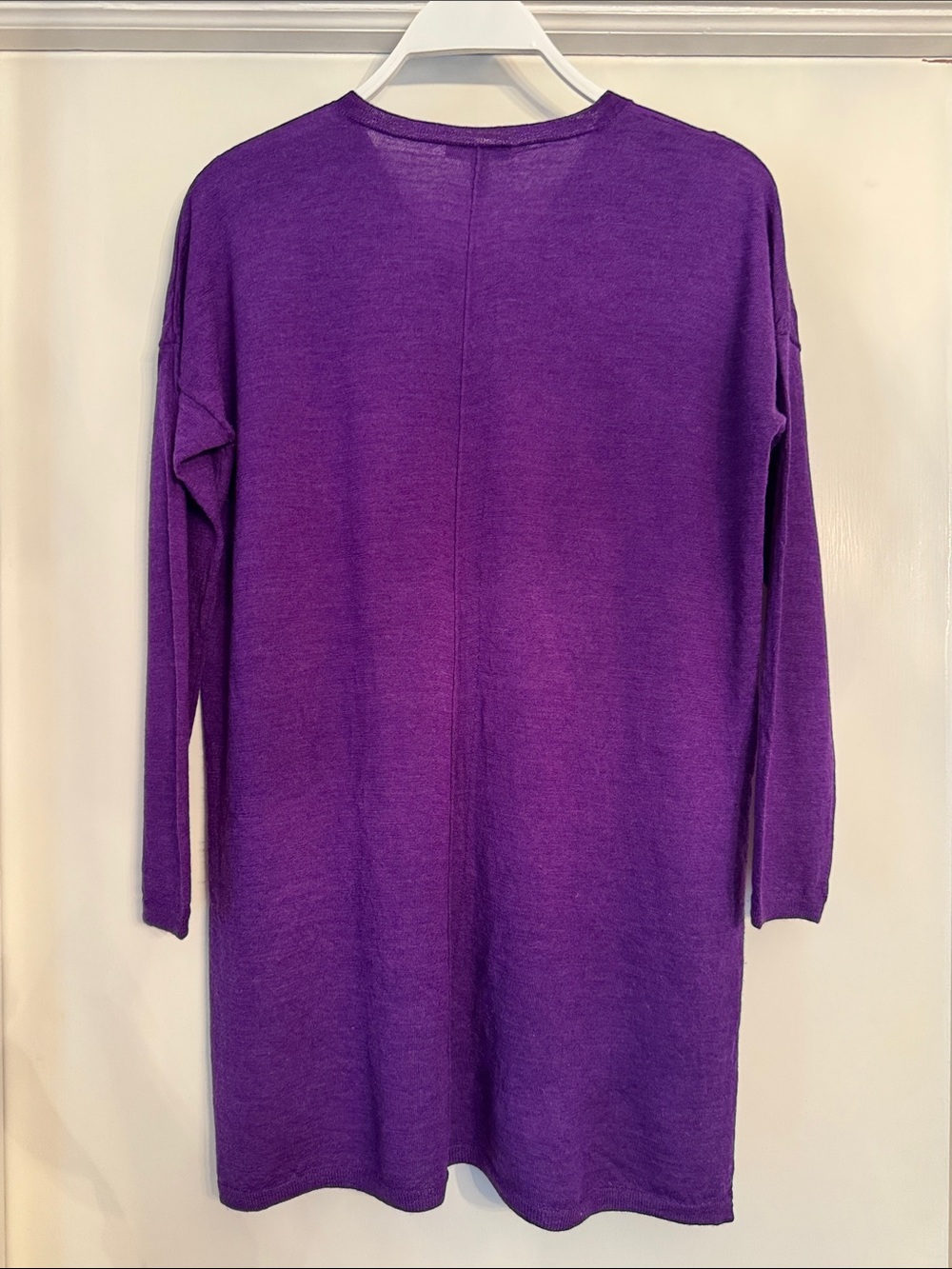 Eileen Fisher V-Neck Tunic Sweater with Pockets - Picture 5 of 6